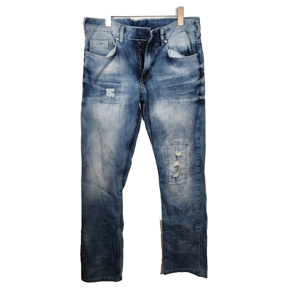 BUFFALO DavidBrutton Jeans 34 X 31 distressed & missing rivet buttoin at waist